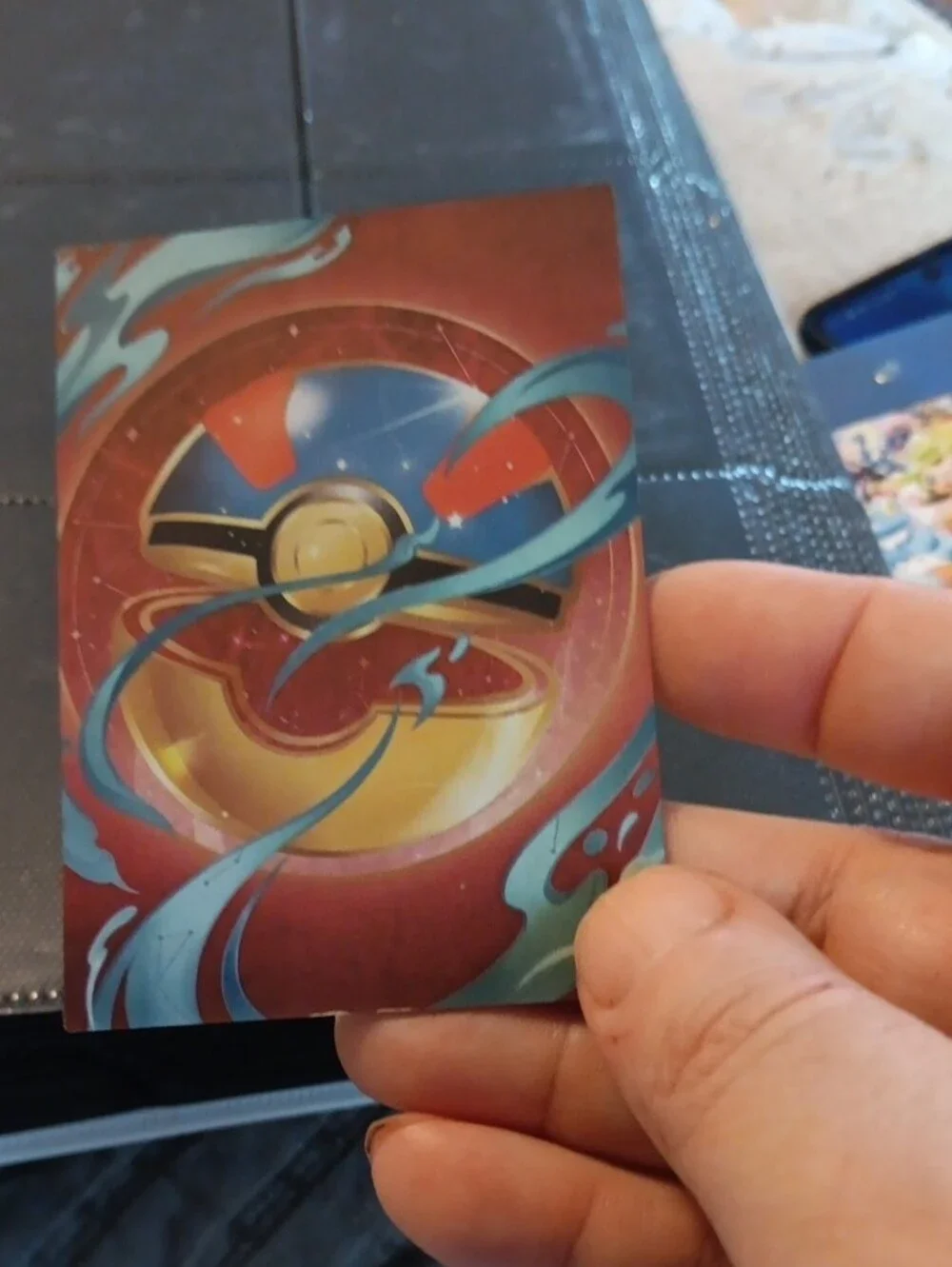 Pokemon Holographic Card with Pink, Purple, White